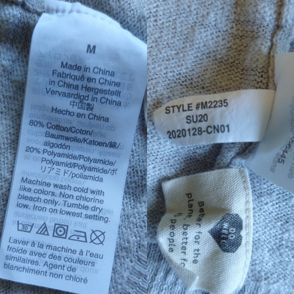 Madewell Open Front Pocketed Slub Heather Gray Lightweight Cardigan M2235 - Picture 8 of 8